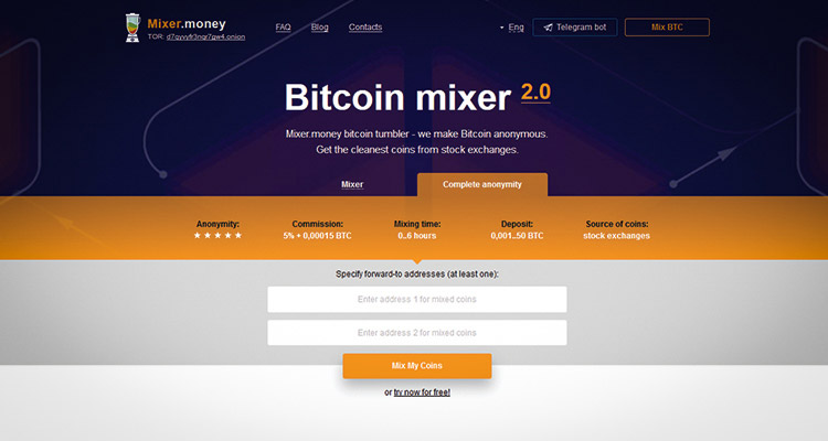 Mixer.money website screenshot