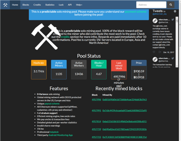 A pool of miners — the income is divided between all